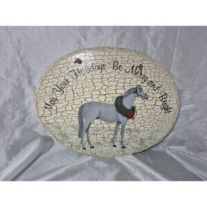 Slates Ornate Inc May Your Holidays Be Bright HORSE Wall Plaque Winter Christmas
